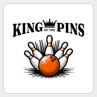 King of the Pins – Bowling Sport Fun Design Magnet